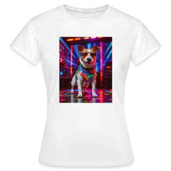 super cute dog fashion victim Jack Russel Terrier - Women's T-Shirt - white - Front - AI Model Female 172 dark (172cm)