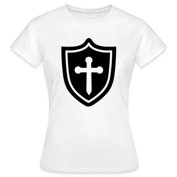 Schild - Frauen T-Shirt - Weiß - Vorne - AI Model Female 172 dark (172cm)