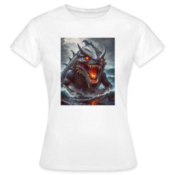 Akugyo Monstre marin démoniaque aux yeux brillants et r - T-shirt Femme - blanc - Devant - AI Model Female 172 dark (172cm)