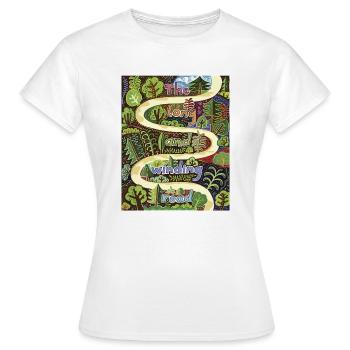Gewundenen Weg – Vektor Illustration - Frauen T-Shirt - Weiß - Vorne - AI Model Female 172 dark (172cm)