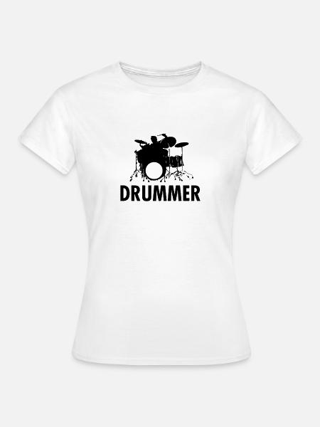 Drummer - Frauen T-Shirt - Weiß
