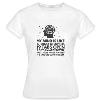 Tabs Open - Women's T-Shirt - white - Front - AI Model Female 172 dark (172cm)