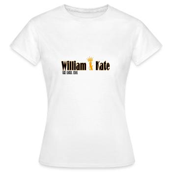William Et Kate, Kate & William Le Saga Royal - T-shirt Femme - blanc - Devant - AI Model Female 172 dark (172cm)