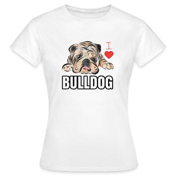 Bulldog Bulldogge - T-shirt Femme - blanc - Devant - AI Model Female 172 dark (172cm)