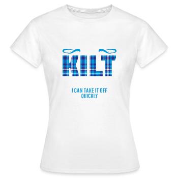 Wenn mein Kilt Sie beleidigt - Scotsman - Frauen T-Shirt - Weiß - Vorne - AI Model Female 172 dark (172cm)