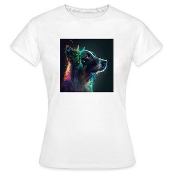 Chien multicolore - T-shirt Femme - blanc - Devant - AI Model Female 172 dark (172cm)