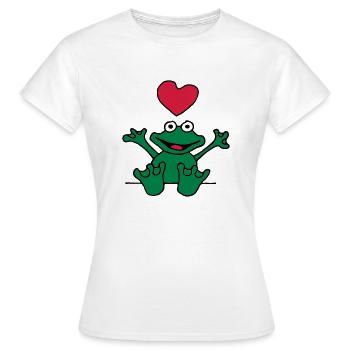 heart_frog_1220113c_b - Frauen T-Shirt - Weiß - Vorne - AI Model Female 172 dark (172cm)