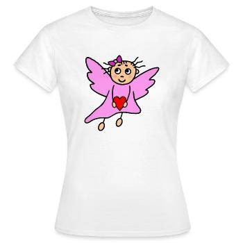 Cute guardian angel angel with heart - Women's T-Shirt - white - Front - AI Model Female 172 dark (172cm)