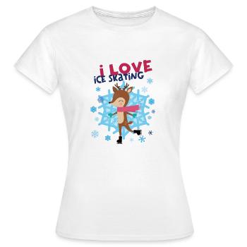 I Love Ice Skating Eis Schlittschuhe Eisläuferin - Frauen T-Shirt - Weiß - Vorne - AI Model Female 172 dark (172cm)