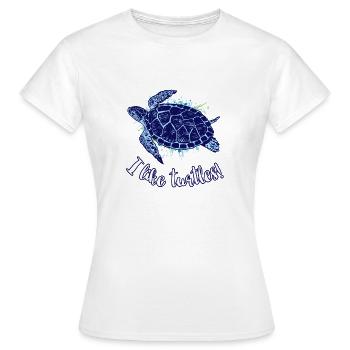 I Like Turtles Schildkröten Wasserschildschröte - Frauen T-Shirt - Weiß - Vorne - AI Model Female 172 dark (172cm)