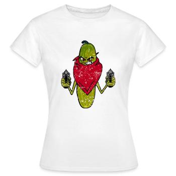 Cornichon - Vinaigre Rogue - Jeu de mots - T-shirt Femme - blanc - Devant - AI Model Female 172 dark (172cm)