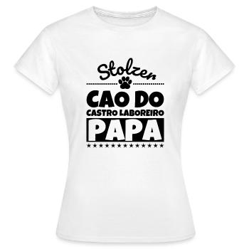 Cao do Castro Laboreiro lustig Herrchen Hund - Frauen T-Shirt - Weiß - Vorne - AI Model Female 172 dark (172cm)