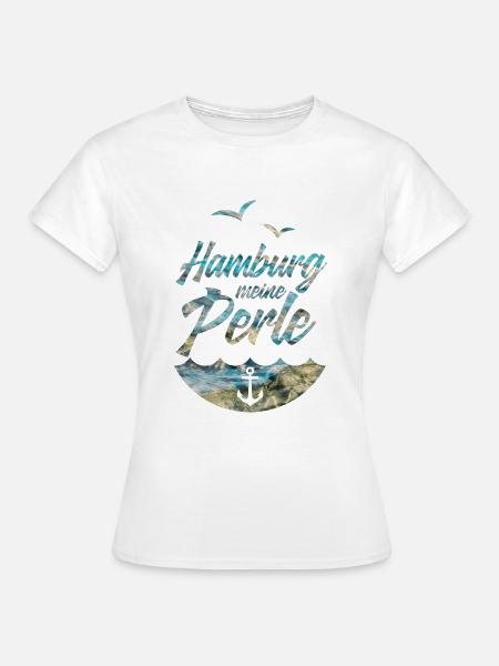 HAMBURG PERLE MOIN - Frauen T-Shirt - Weiß