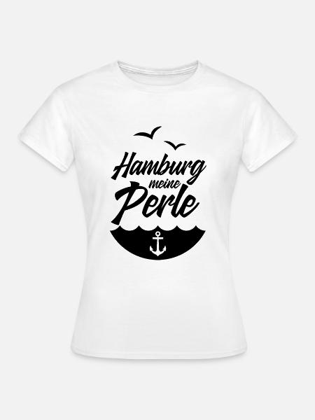 HAMBURG PERLE MEINE - Frauen T-Shirt - Weiß