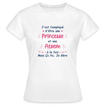 atsem - T-shirt Femme - blanc - Devant - AI Model Female 172 dark (172cm)