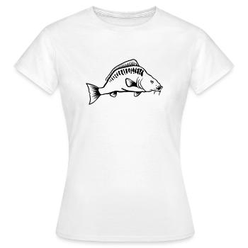 Karpfen - Frauen T-Shirt - Weiß - Vorne - AI Model Female 172 dark (172cm)