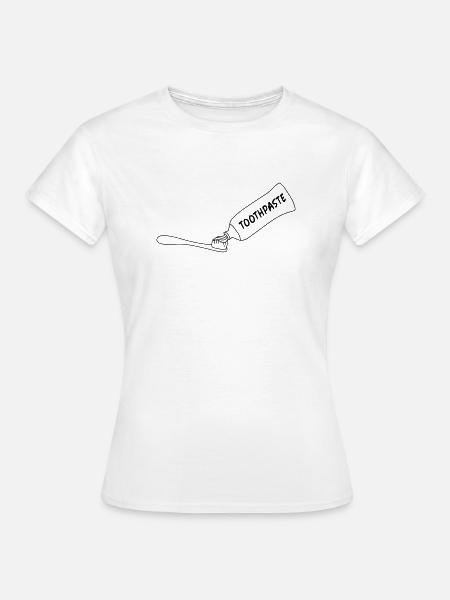 Toothpaste And Toothbrush - Frauen T-Shirt - Weiß