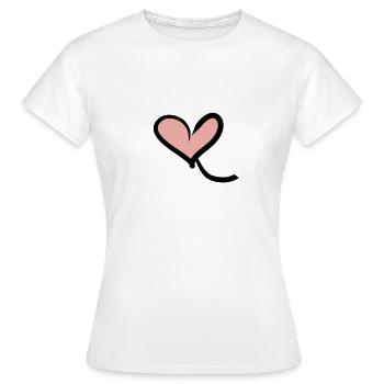 heart line - Women's T-Shirt - white - Front - AI Model Female 172 dark (172cm)