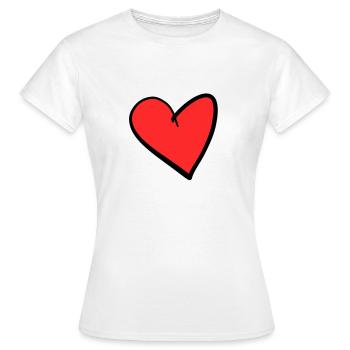 Cœur rouge - T-shirt Femme - blanc - Devant - AI Model Female 172 dark (172cm)
