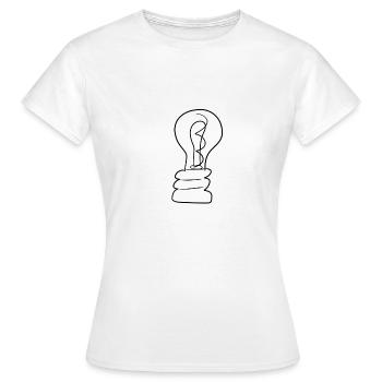 Light Bulb Knowledge - Women's T-Shirt - white - Front - AI Model Female 172 dark (172cm)