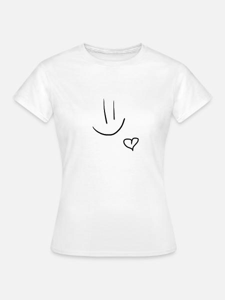 Smiley Cœur - T-shirt Femme - blanc