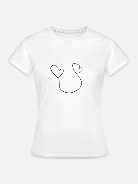 Herzen Linien - Frauen T-Shirt - Weiß