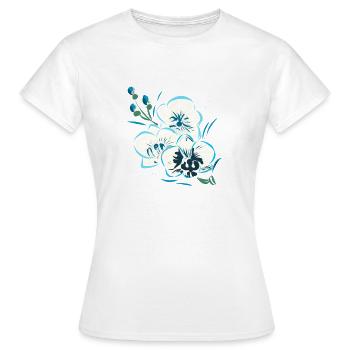 Flower flowers Orchids - Women's T-Shirt - white - Front - AI Model Female 172 dark (172cm)