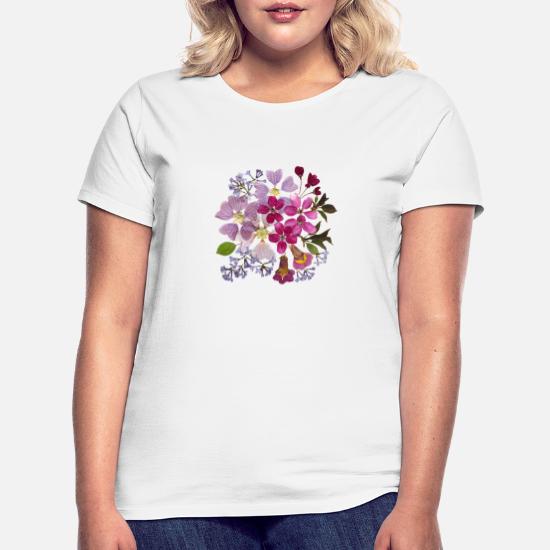 Murciélago en un día festivo Romance Flores prensadas de color lila, cerezo y malva' Camiseta slim fit mujer |  Spreadshirt