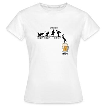 Lundi Mardi Jeudi Vendredi Bière - T-shirt Femme - blanc - Devant - AI Model Female 172 dark (172cm)