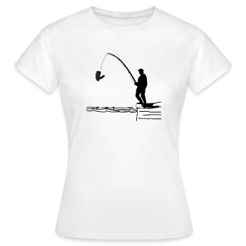 Angeln - Frauen T-Shirt - Weiß - Vorne - AI Model Female 172 dark (172cm)
