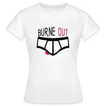 burne out burnout slip citation couille - T-shirt Femme - blanc - Devant - AI Model Female 172 dark (172cm)