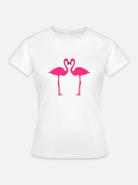 Flamingos 2farbig - Frauen T-Shirt - Weiß