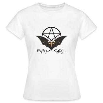 Gothic Ästhetik black BAD GIRL dark wave - Frauen T-Shirt - Weiß - Vorne - AI Model Female 172 dark (172cm)
