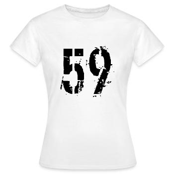 nombre 59 - T-shirt Femme - blanc - Devant - AI Model Female 172 dark (172cm)