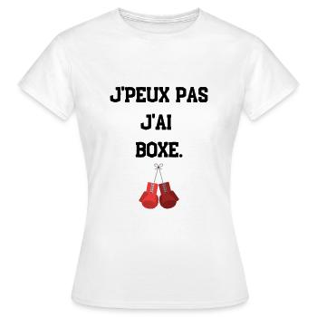 Je peux pas j'ai boxe - T-shirt j'peux pas boxe - T-shirt Femme - blanc - Devant - AI Model Female 172 dark (172cm)
