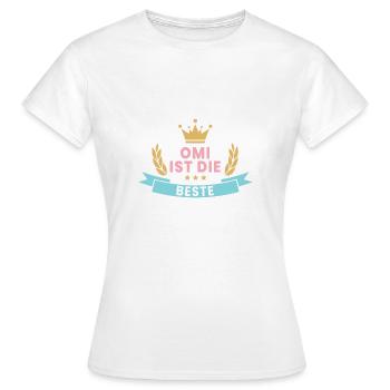 Omi ist die Beste! Krone & Kranz - Frauen T-Shirt - Weiß - Vorne - AI Model Female 172 dark (172cm)