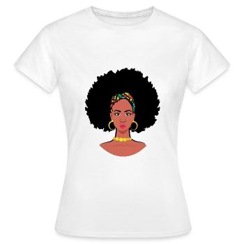 Schöne Afro-Frau - Frauen T-Shirt - Weiß - Vorne - AI Model Female 172 dark (172cm)