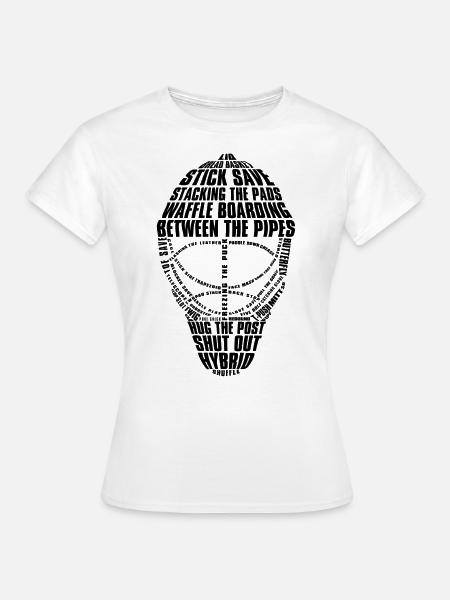 Eishockey Goalie-Maske (schwarz) - Frauen T-Shirt - Weiß