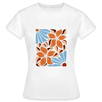 Boho Blumen Frühling Sommer Garten Natur - Frauen T-Shirt - Weiß - Vorne - AI Model Female 172 dark (172cm)