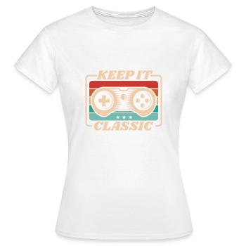 Retro Zocker Sprüche Gaming Geschenk - Frauen T-Shirt - Weiß - Vorne - AI Model Female 172 dark (172cm)