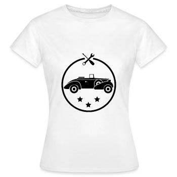Oldtimer - Auto Nostalgisch Fahrzeuge - Frauen T-Shirt - Weiß - Vorne - AI Model Female 172 dark (172cm)