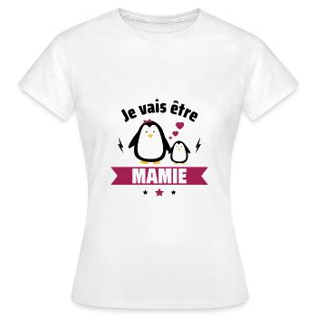 Je vais être mamie,annonce grossesse,bientot mamie - T-shirt Femme - blanc - Devant - AI Model Female 172 dark (172cm)