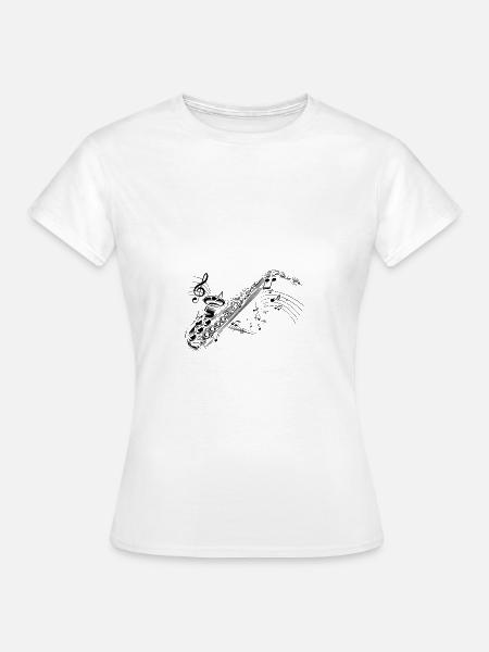 Saxofon - Frauen T-Shirt - Weiß