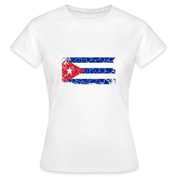 Cuba Flag Vintage Caribbean Travel Cuban Che - Women's T-Shirt - white - Front - AI Model Female 172 dark (172cm)