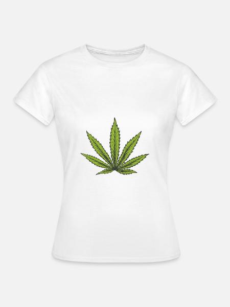Cannabis Blatt - Frauen T-Shirt - Weiß