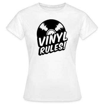 Vinyl rules - CD - recordings-music-retro - Women's T-Shirt - white - Front - AI Model Female 172 dark (172cm)