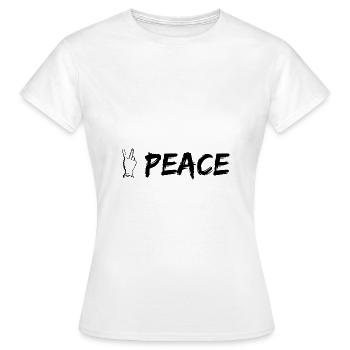 Peace - T-shirt Femme - blanc - Devant - AI Model Female 172 dark (172cm)