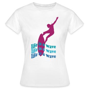 wave - Frauen T-Shirt - Weiß - Vorne - AI Model Female 172 dark (172cm)