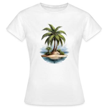 Eine Palme auf einer einsamen Insel - Frauen T-Shirt - Weiß - Vorne - AI Model Female 172 dark (172cm)