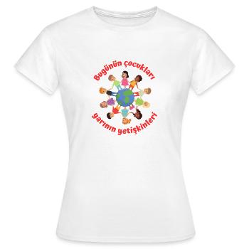 Bugünün çocukları yarının yetişkinleri - Frauen T-Shirt - Weiß - Vorne - AI Model Female 172 dark (172cm)